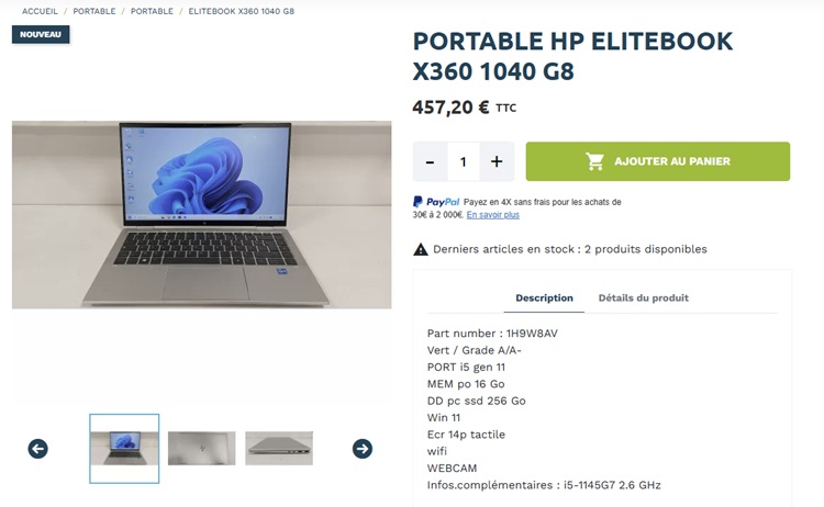 ELITEBOOK X360 1040 G8 reconditionné